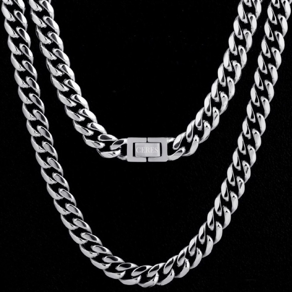 LAST DAY CERES Fine Jewelry 22” 10mm Miami Cuban Link Stainless Steel Chain - Picture 7 of 7